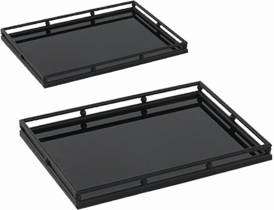 Art et Lumiere Metallic Rectangular Decorative Tray 2pcs