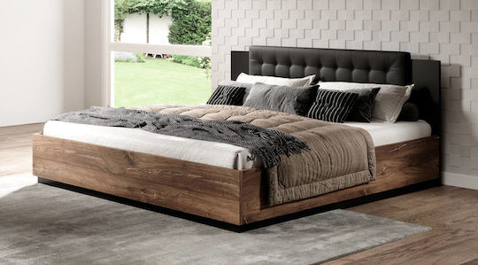 Sigon Κρεβάτι Υπέρδιπλο για Στρώμα 160x200cm Καφέ Sigon Κρεβάτι Υπέρδιπλο για Στρώμα 160x200cm Καφέ