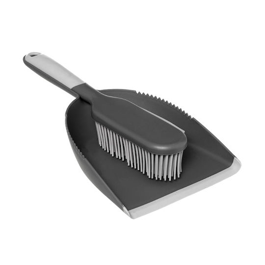 5Five Plastic Dustpan & Brush Set Grey