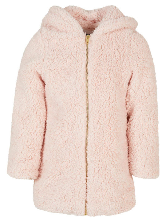 Urban Classics Girls Hooded Cardigan with Zipper Pink