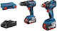 Bosch 06019J2208 Σετ Δραπανοκατσάβιδο & Μπουλονόκλειδο 18V με 2 Μπαταρίες 4Ah και Θήκη