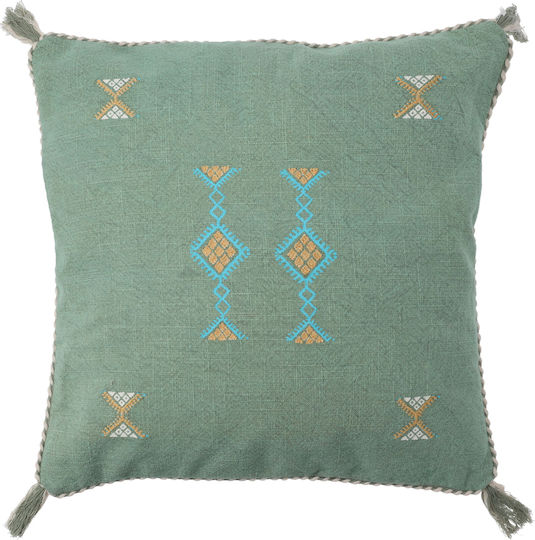 Zaros Sofa-Kissen aus 100% Baumwolle Grünes 45x45cm