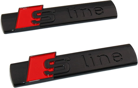Adhesive Badge for Car Audi S-Line in Black Colour