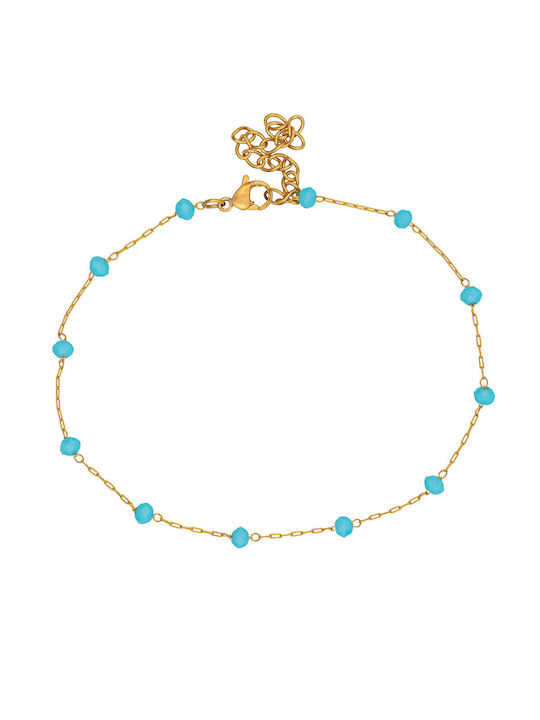 Excite-Fashion Bracelet Anklet Chain made of Steel Gold Plated