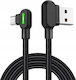 Mcdodo CA-5280 Unghi (90°) / Împletit / LED USB 2.0 spre micro USB Cablu Negru 0.5m (CA-5770)