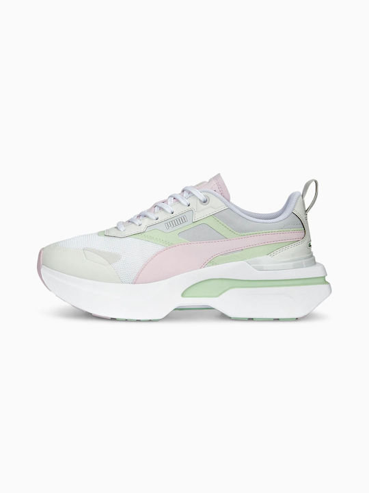 Puma Kosmo Rider Pop Γυναικεία Sneakers White Pearl / Pink