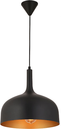 ArteLibre Titu Pendant Light Black Bell with Socket E27 30cm