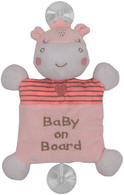 Kikka Boo Σήμα Baby on Board Κουκλάκι με Βεντούζα Hippo Dreams Ροζ