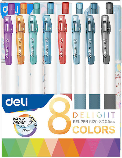 Deli Delight Gel Pens Set Of Various Colours 8 Pieces