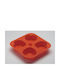 SoftBowl No Coating Silicone Chocolates 4 Cups Baking Pan Heart 16.7x16.7x3cm