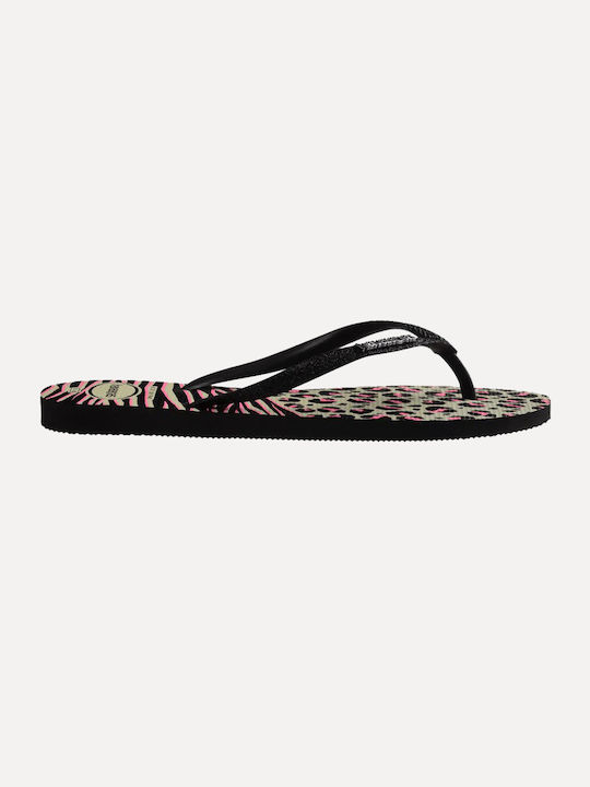 Havaianas Slim Animals Дамски чехли в Черен цвят