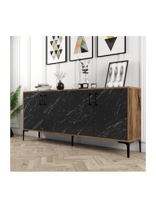 Мебели за съхранение дървен Black Marble 180x35x78см