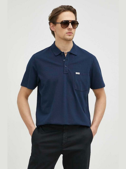 Wrangler Men's Short Sleeve Blouse Polo Navy Blue