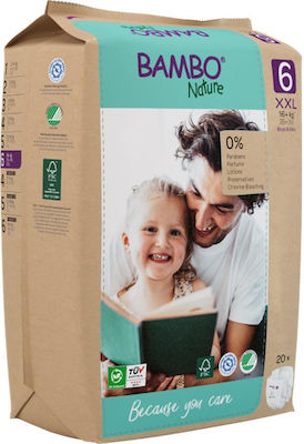 Bambo Nature Eco Friendly Πάνες με Αυτοκόλλητο No. 6 για 16+kg 20τμχ