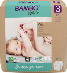 Bambo Nature Eco Friendly Πάνες με Αυτοκόλλητο No. 3 για 4-8kg 28τμχ