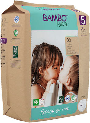 Bambo Nature Eco Friendly Πάνες με Αυτοκόλλητο No. 5 για 12-18kg 22τμχ