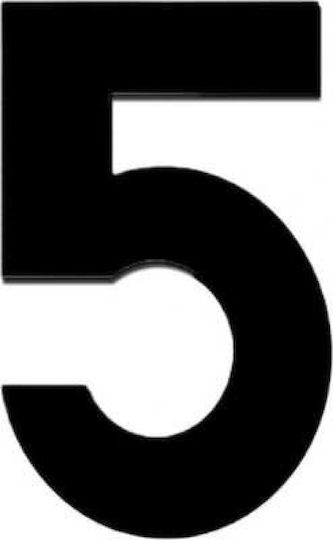 Grekon Табела с Число 5 в Черен Цвят 7см 500-7/5BL