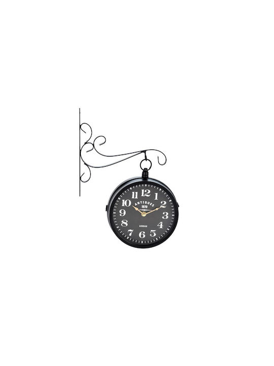 Aria Trade Ρολόι Τοίχου Μεταλλικό Μαύρο 29cm
