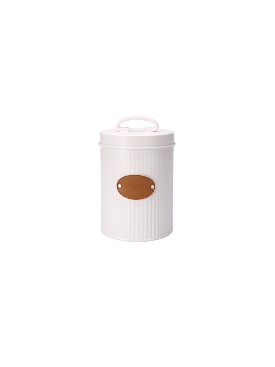 Vase for Sugar with Lid Metallic White 11x11x15cm