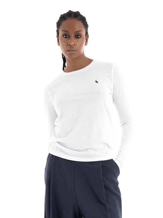 Ralph Lauren Women's Sport Blouse Long Sleeve White 211898699-001