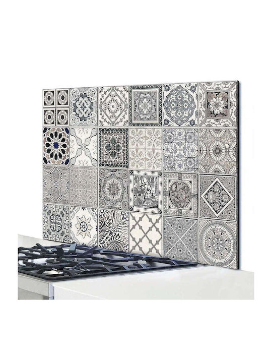 Διακοσμητικό Αυτοκόλλητο Τοίχου Grey Azulejos Multi 1τμχ 72x48εκ. Ango