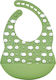 Baby Cloud Sheeps Waterproof Bib Silicone with Button & Pocket Green