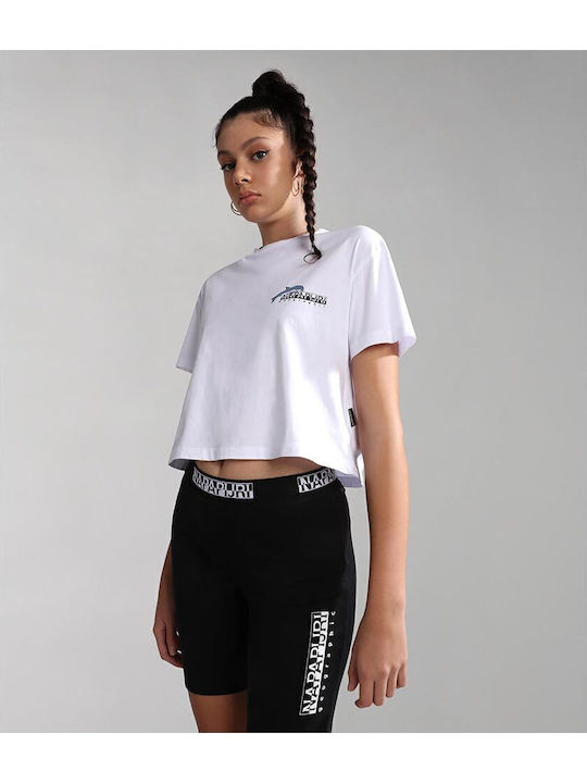 Γυναικείο Αθλητικό Crop Top Κοντομάνικο Λευκό