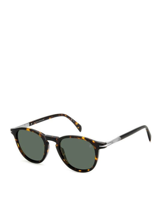 David Beckham Men's Sunglasses with Brown Tartaruga Plastic Frame and Green Lens DB 1114/S 3MA/O7
