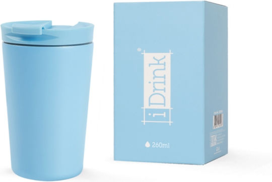 iDrink Ποτήρι Θερμός Ανοξείδωτο 260ml PASTEL BLUE