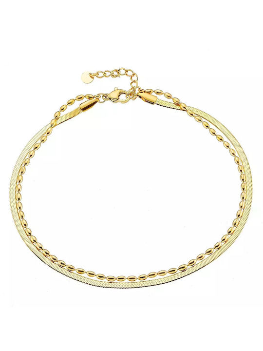 Oxzen Bracelet Anklet Chain made of Steel Gold Plated