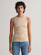 Gant Summer Women's Cotton Blouse Sleeveless Beige