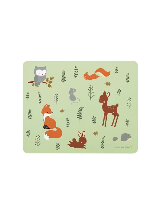 A Little Lovely Company Plastic Placemat Forest Friends Green 43x34cm