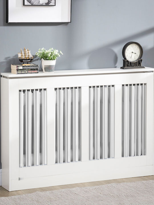 HomCom Калориферен Капак от MDF Бял 120x18x84см