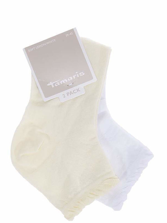 Tamaris Γυναικείες Κάλτσες Yellow/White 2Pack