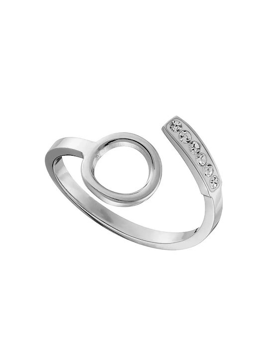 Oxzen Women's Steel Ring with Stone