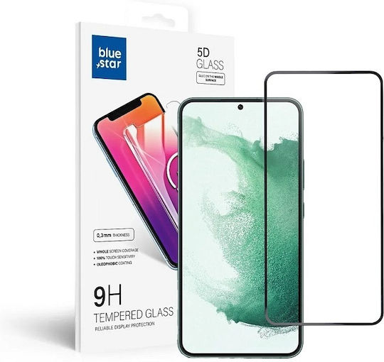 Blue Star 5D Vollkleber Vollflächig gehärtetes Glas Schwarz (Galaxy S23+)