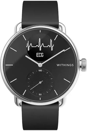 Withings ScanWatch Hybrid Oțel inoxidabil 38mm Rezistent la apă (Negru)