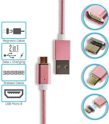 Magnetisch USB 2.0 auf Micro-USB-Kabel Rosa 1m (1018.260) 1Stück