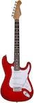 Aria STG-003 Ηλεκτρική Κιθάρα 6 Χορδών με Ταστιέρα Rosewood και Σχήμα ST Style Candy Apple Red