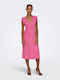 Sommer Midi Kleid Wickel mit Rüschen Fuchsie