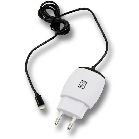 2GO Φορτιστής με Ενσωματωμένο Καλώδιο Lightning 12W Λευκός (795630)