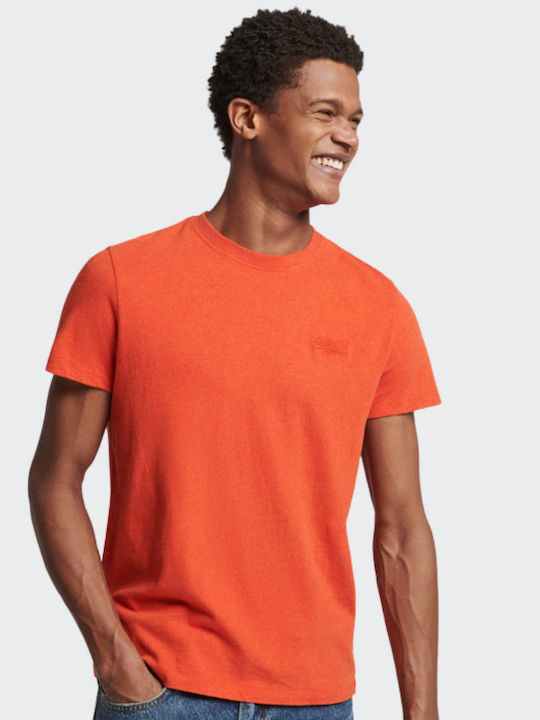 Superdry Ανδρικό T-shirt Πορτοκαλί Μονόχρωμο