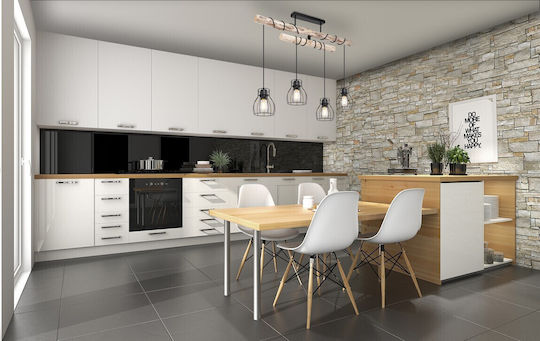 Globo Lighting Mina Pendant Light Black 90x14x100cm