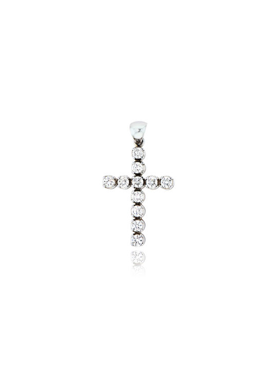 Skaras Jewels Women's White Gold Cross 18K