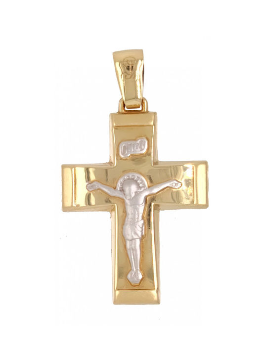 Mertzios.gr Gold Cross 14K with the Crucified