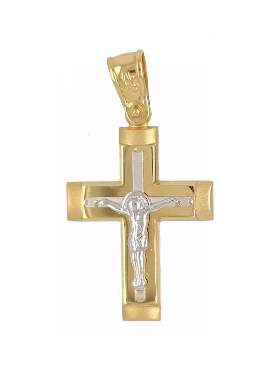 Mertzios.gr Gold Cross 14K with the Crucified