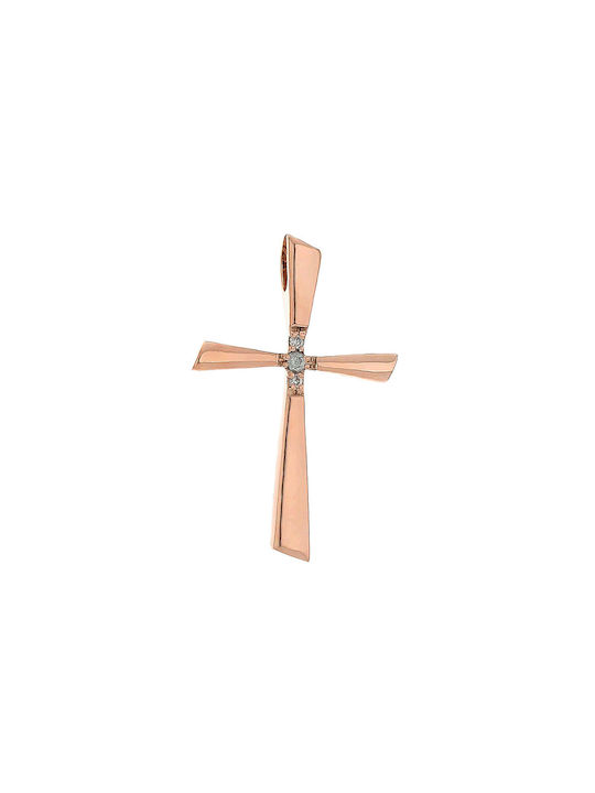 Q-Jewellery Damen Roségold Kreuz 14K