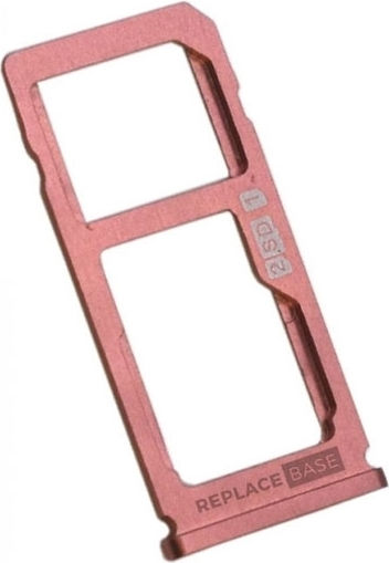 Υποδοχή Κάρτας Dual Sim & SD Tray Ροζ για Nokia 8