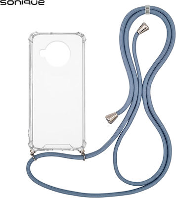 Sonique Armor Coperta din spate Silicon cu curea Transparent / Blue Gray (Xiaomi Mi 10T Lite)