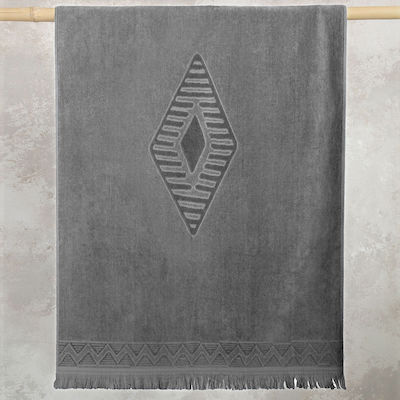 Nima Sierra Beach Towel with Fringes Gray 160x90cm